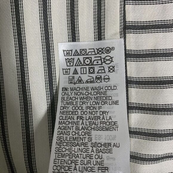 RVCA‎ Sunday Collection Striped Button Up White Shirt Womens Size Medium NWT Top - Picture 9 of 11